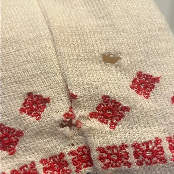 Sundance Cream Open-Front Cardigan Jacket with Red & Blue Pattern - Picture 6 of 13